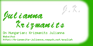 julianna krizmanits business card